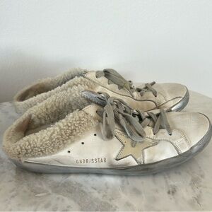 Golden Goose Sabot Super Star Mules with Shearling